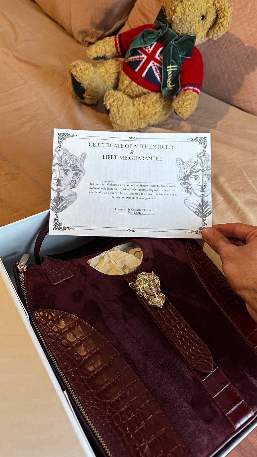 Ermey Collaboration Wine Bag Certificate